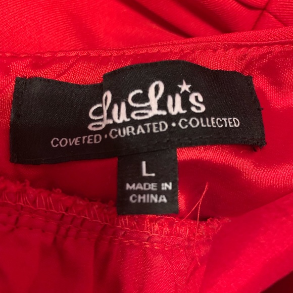 LuLu’s Red Backless Skater Dress Size L - Picture 4 of 8